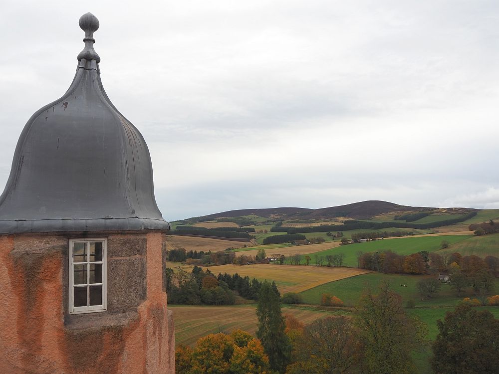 part of the view from one of Craigievar Castle's towers.