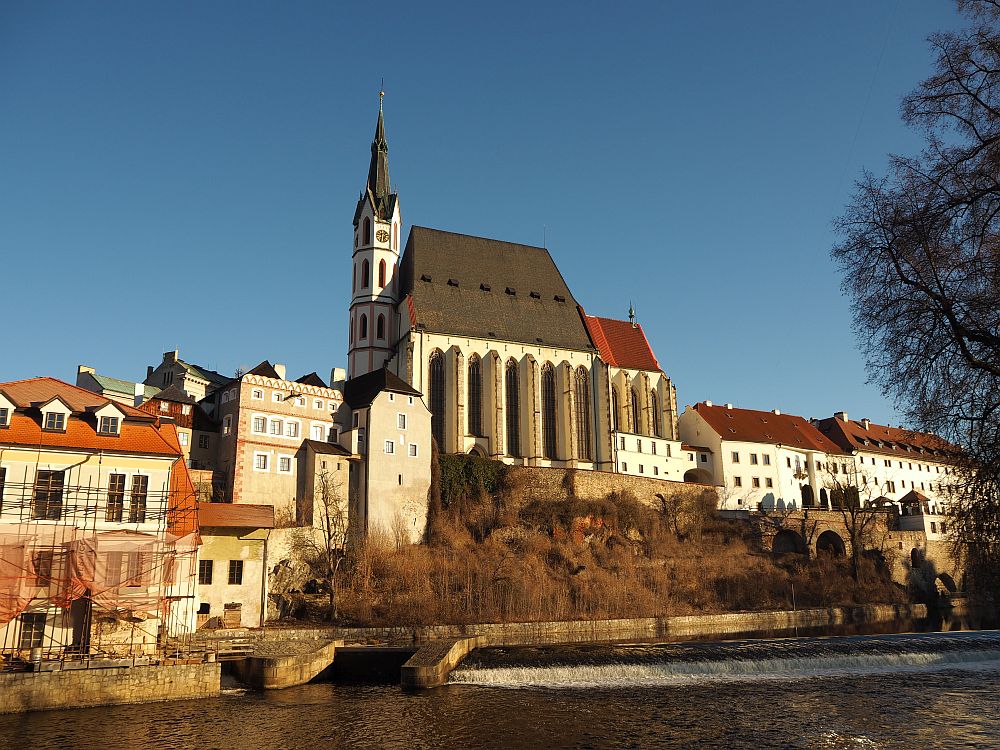 St. Vitus sits dramatically on a small rise above the river in Cesky Krumlov.