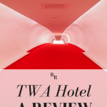 My first thought on seeing the new TWA Hotel at JFK Airport was “Wow, this is much smaller than I remember.” Click to read my independent review of this hotel in the renovated TWA Terminal at JFK airport. #twahotel #jfkairport #twaterminal