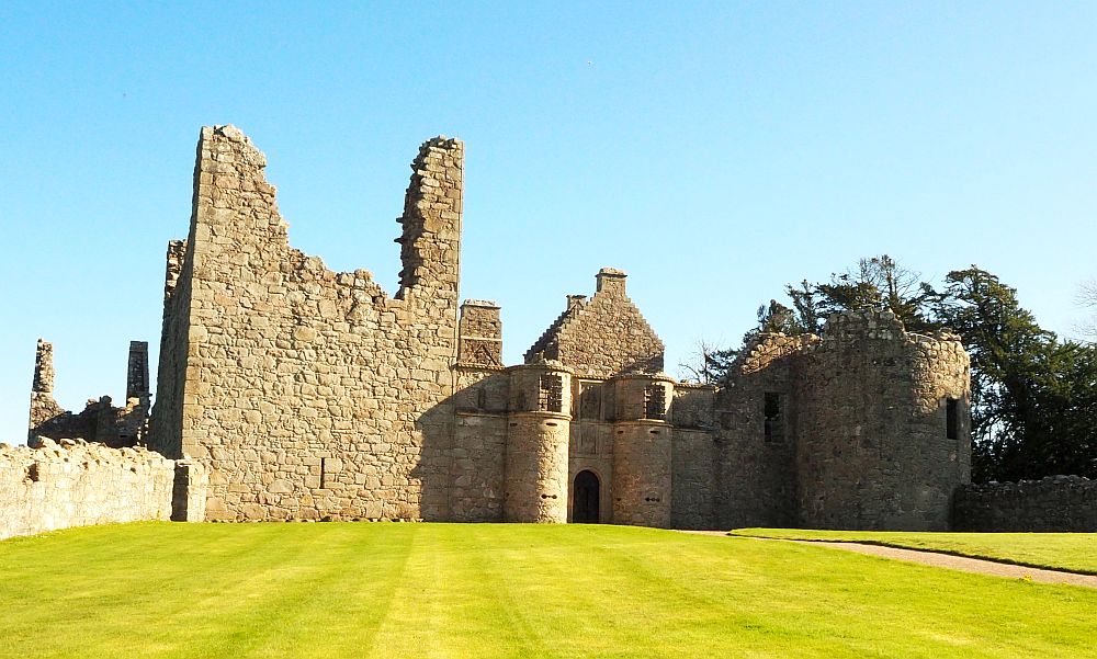 A ruined front wall of Tolquhon Castle