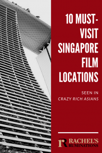 Pinnable image Text: 10 Must-Visit Singapore Film Locations seen in "Crazy Rich Asians" Image: a view of Marina Bay Sands hotel, as seen from the bottom of one of the towers.