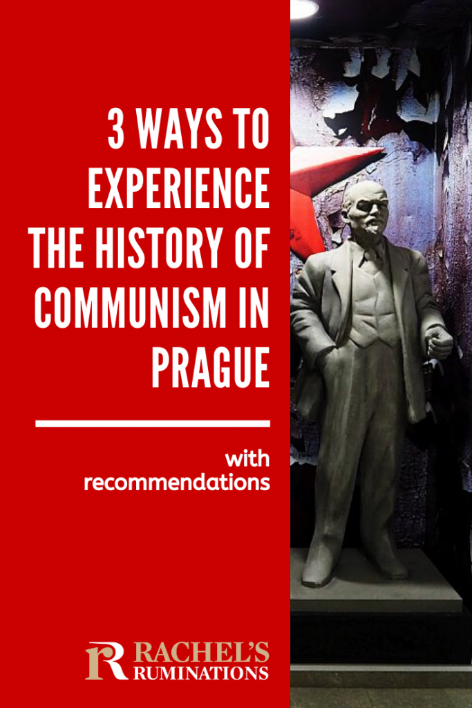 Pinnable image Text: 3 ways to experience the history of communism in Prague: with recommendations Image: a statue of Lenin, hand in pocket