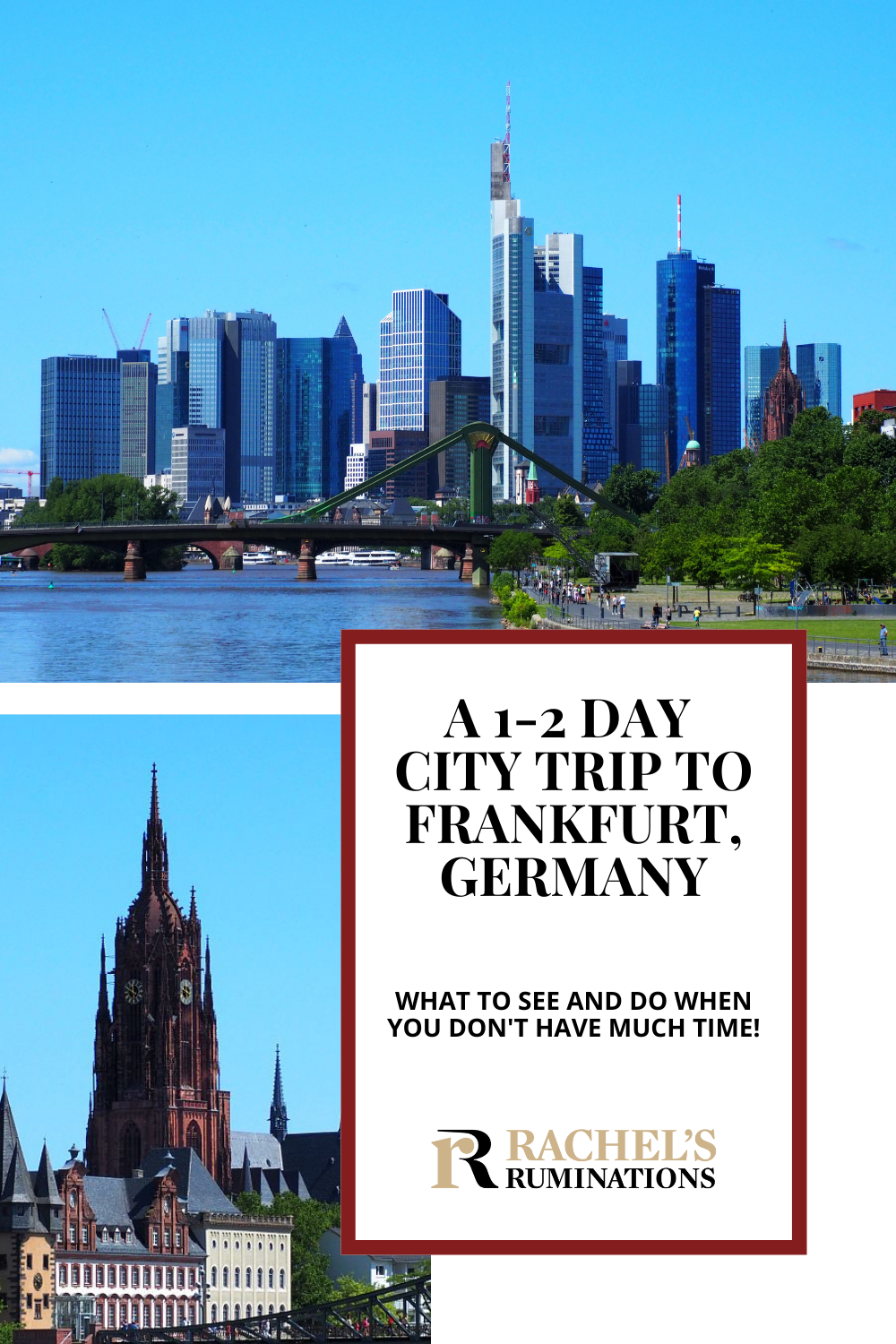 You'll only have a short time in Frankfurt? This article will help you decide what to see in Frankfurt in 1-2 days: must-sees and lots more options and ideas so you can make the best of a short city trip! via @rachelsruminations