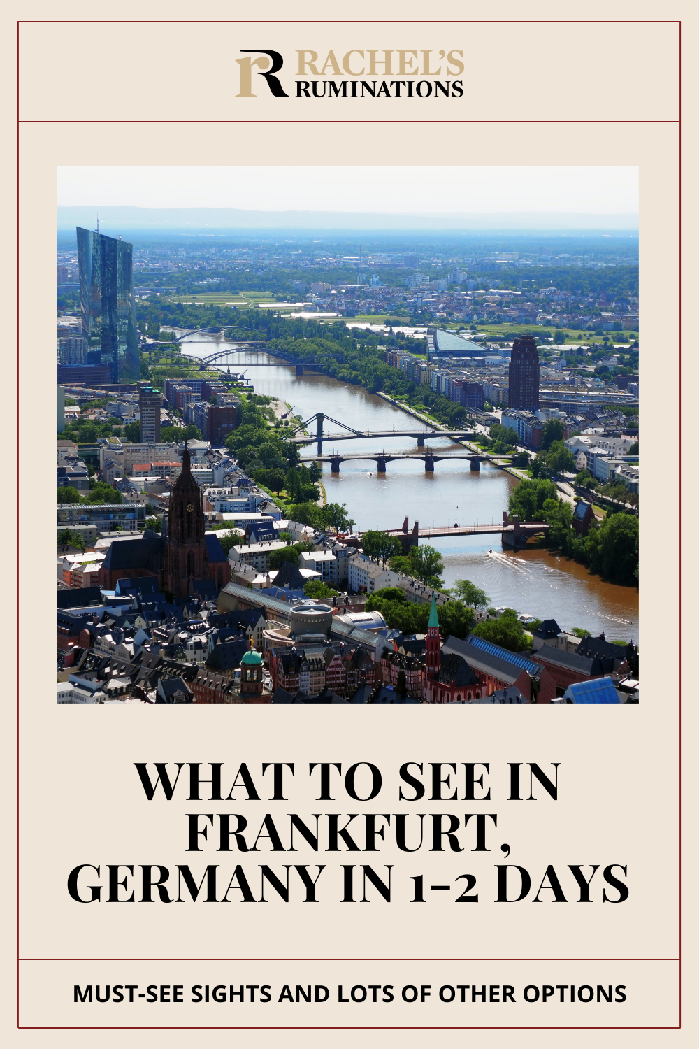 You'll only have a short time in Frankfurt? This article will help you decide what to see in Frankfurt in 1-2 days: must-sees and lots more options and ideas so you can make the best of a short city trip! via @rachelsruminations