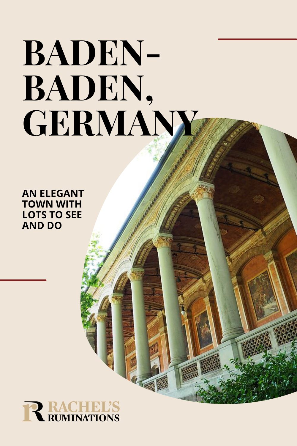 Plenty of pleasant things to do in Baden-Baden, Germany. Stroll the historic thermal town, soak in a spa, visit a museum, or see breathtaking views over the Black Forest. via @rachelsruminations