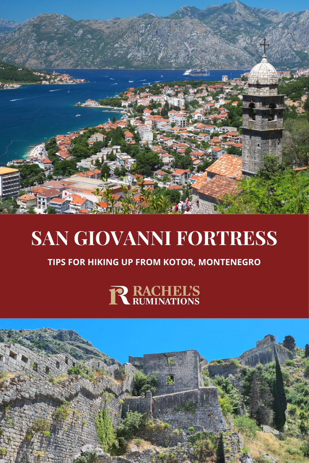 The climb up to San Giovanni Fortress a.k.a. Kotor Fortress in Kotor, Montenegro is hard, but definitely worth it for the magnificent views! via @rachelsruminations