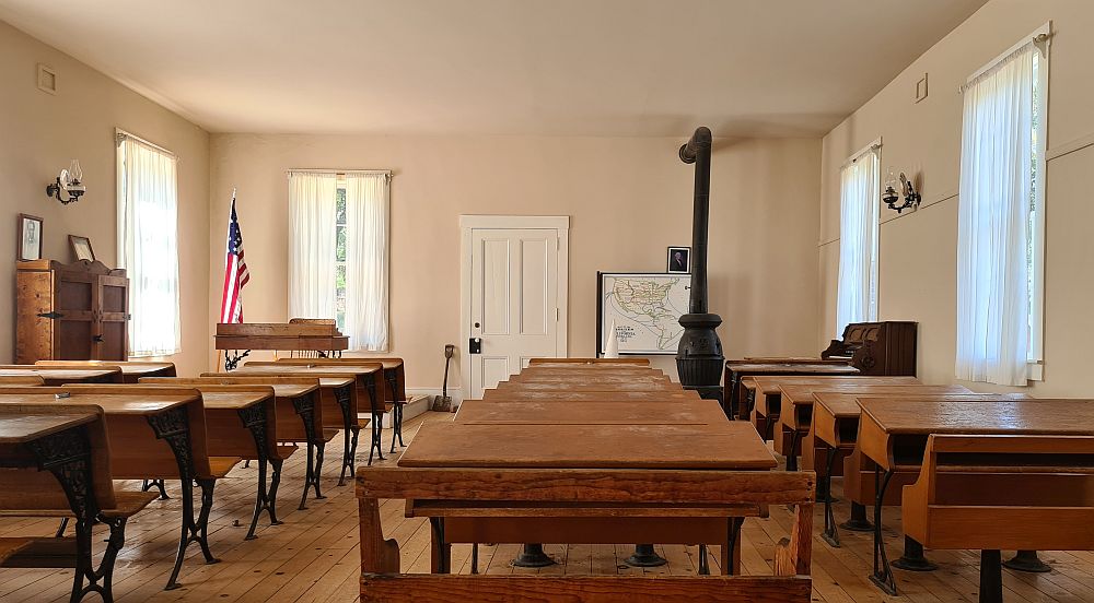 A schoolroom in Columbia State Historic Park.