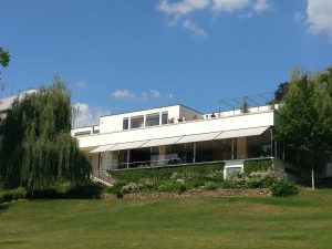 A view of Tugenhat Villa UNESCO site from the garden.