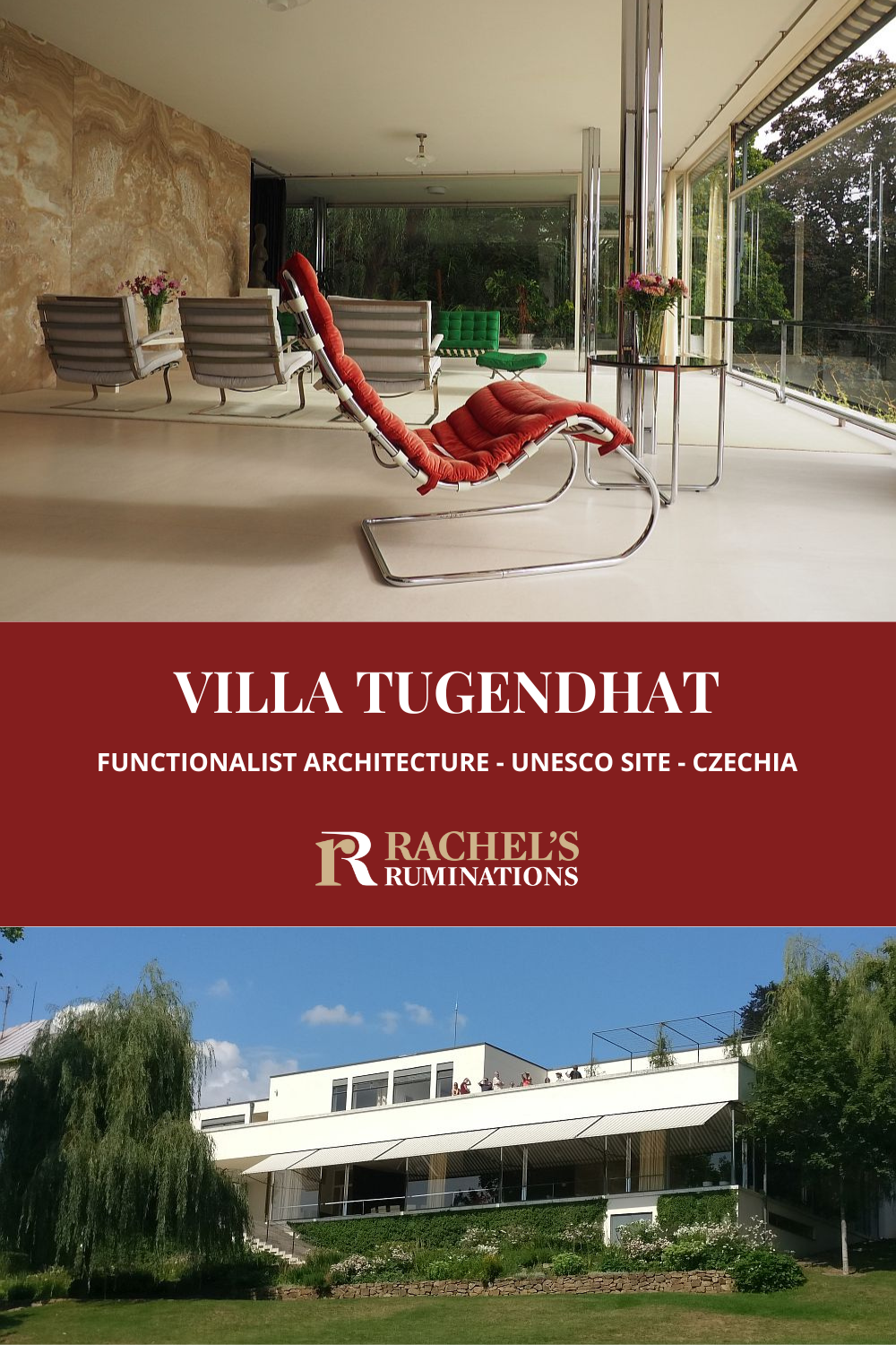 Villa Tugendhat UNESCO site in Brno, Czechia, designed by Mies van der Rohe: a masterpiece of functionalist architecture; function over form. via @rachelsruminations