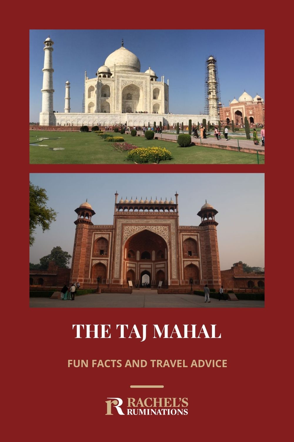 Answers to all your questions about the Taj Mahal as well as lots of great tips for visiting this architectural masterpiece in Agra, India. via @rachelsruminations