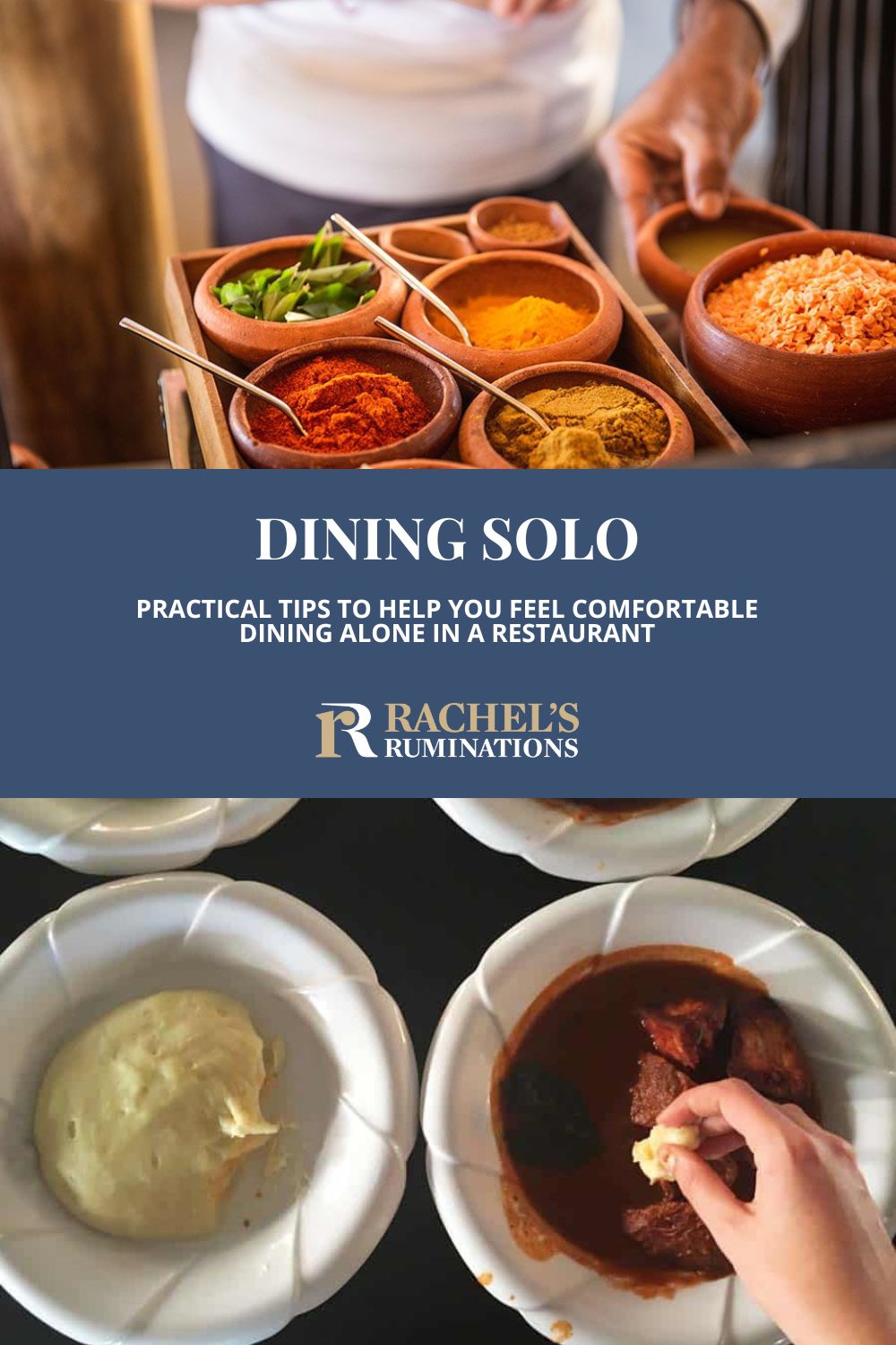 Solo dining can be daunting, but it does not have to be! Read these tips for how to eat out by yourself and enjoy it! via @rachelsruminations