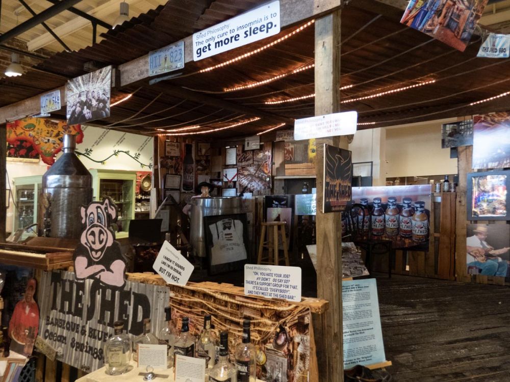 Interior of the Food and Beverage Museum: lots of funny signs posted around a room.