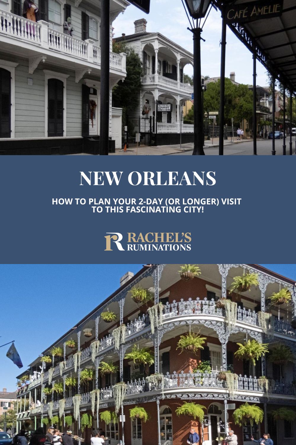 Planning a quick visit to New Orleans? Take a look at this 2-day itinerary! Things to see and do in two days, plus more tips if you have more time. via @rachelsruminations