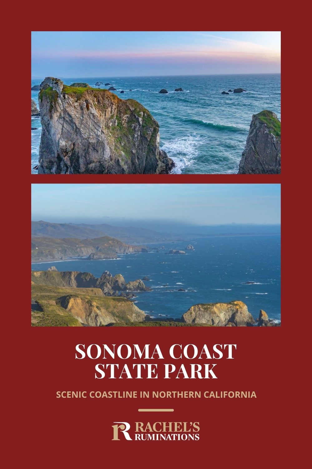 Sonoma Coast State Park in northern California is a beautiful stretch of craggy coastline with a range of small beaches and activities for visitors. via @rachelsruminations