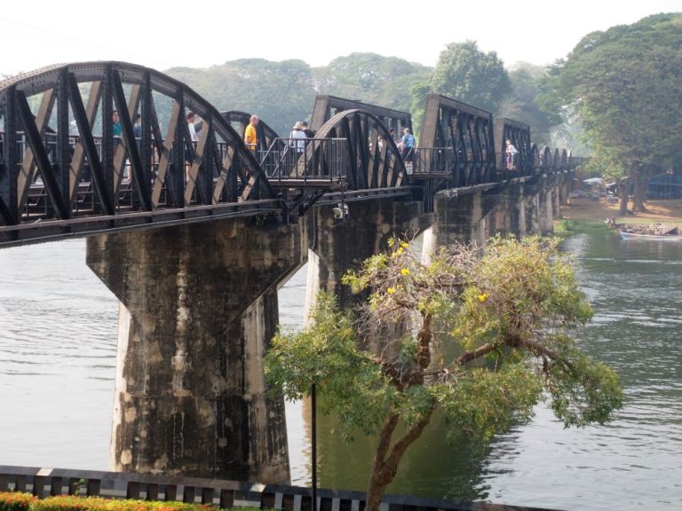 A metal bridge - a pretty typical metal railroad bridge over a river.