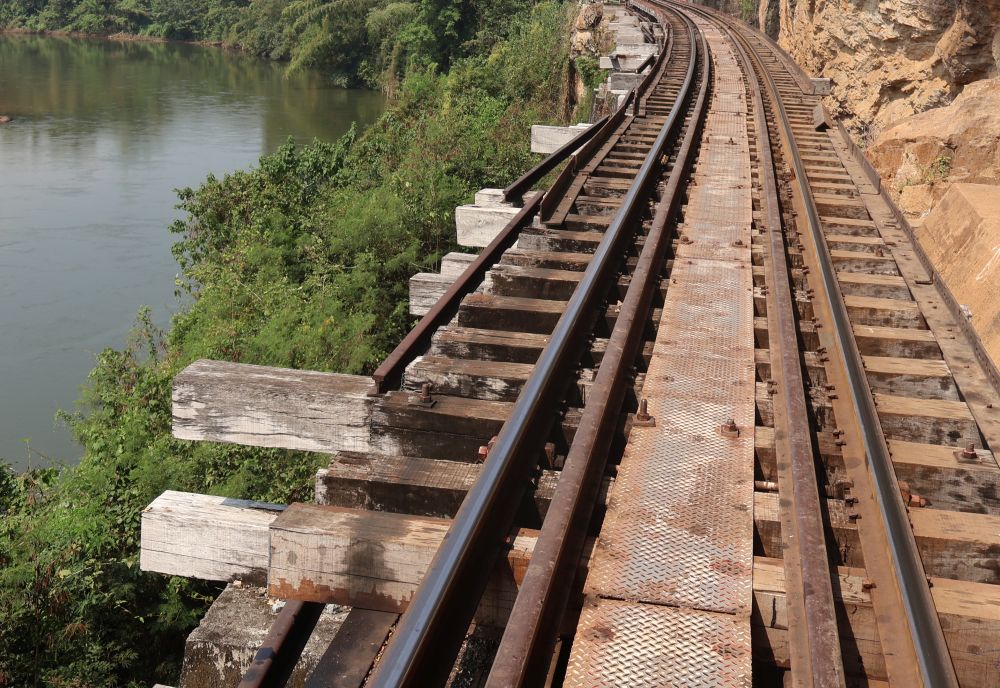 A section of train track.