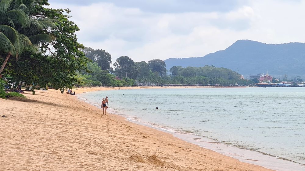 Looking south down the beach at Sea Sand Sun Resort & Spa.