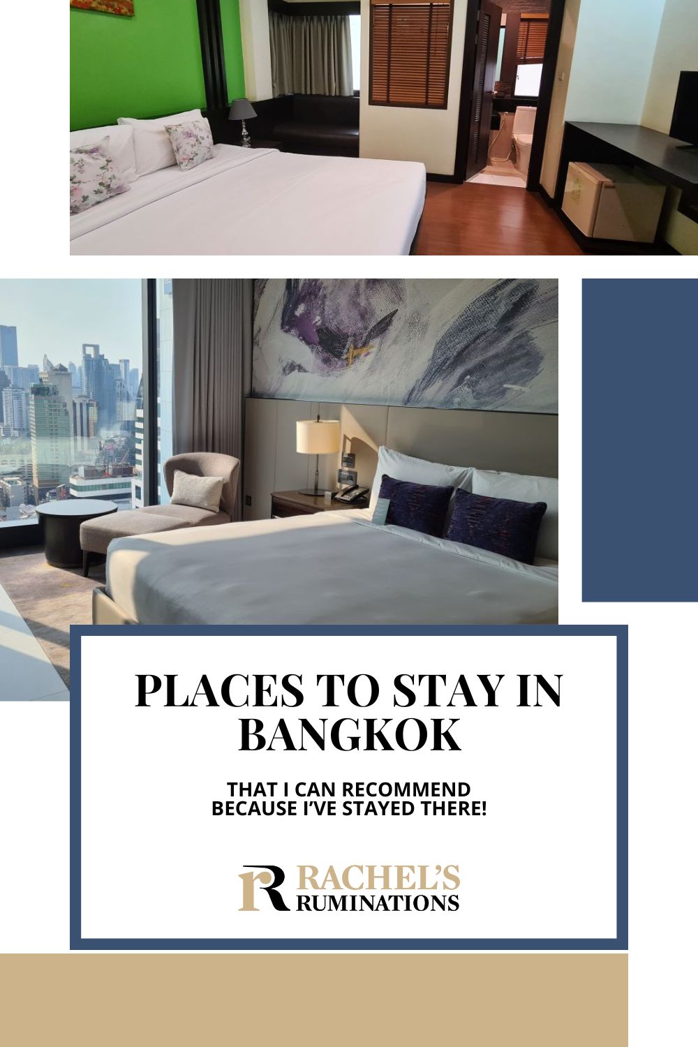 A list of places to stay in Bangkok in a variety of star and price categories, all of which I can recommend because I've actually stayed at them all. via @rachelsruminations