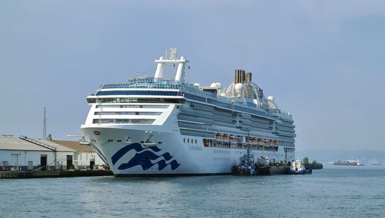 The Island Princess, moored in Brooklyn.