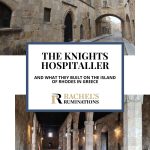 Text: The Knights Hospitaller and what they built on the island of Rhodes in Greece. Images: above, the Street of the Knights; below, the ward in the hospital.