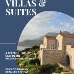 Text: Bassa Maina Villas & Suites: A peaceful luxury stay in the Peloponnese, Greece. Click to read my detailed review!